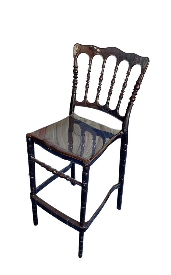 Transparan Siyah Bar Sandalyesi Napolyon